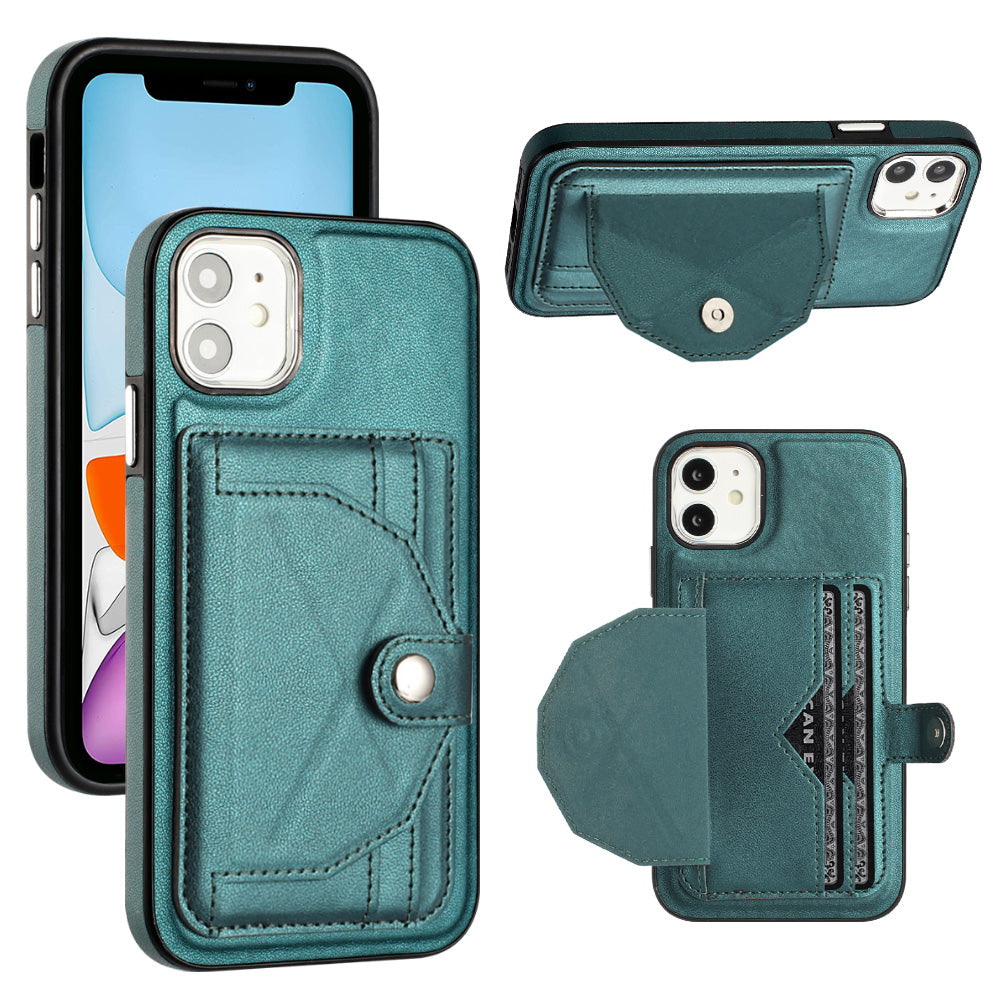 YB Leather Coating Series-4 for iPhone 11 Kickstand Card Slots Case PU Leather Coated TPU Phone Cover YB Leather Coating Series-4 for iPhone 11 Kickstand Card Slots Case PU Leather Coated TPU Phone Cover